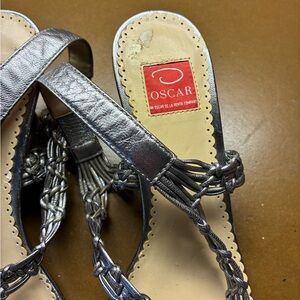 Oscar de la Renta Silver Sandals